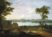 Alvan Fisher View of Springfield on the Connecticut River oil